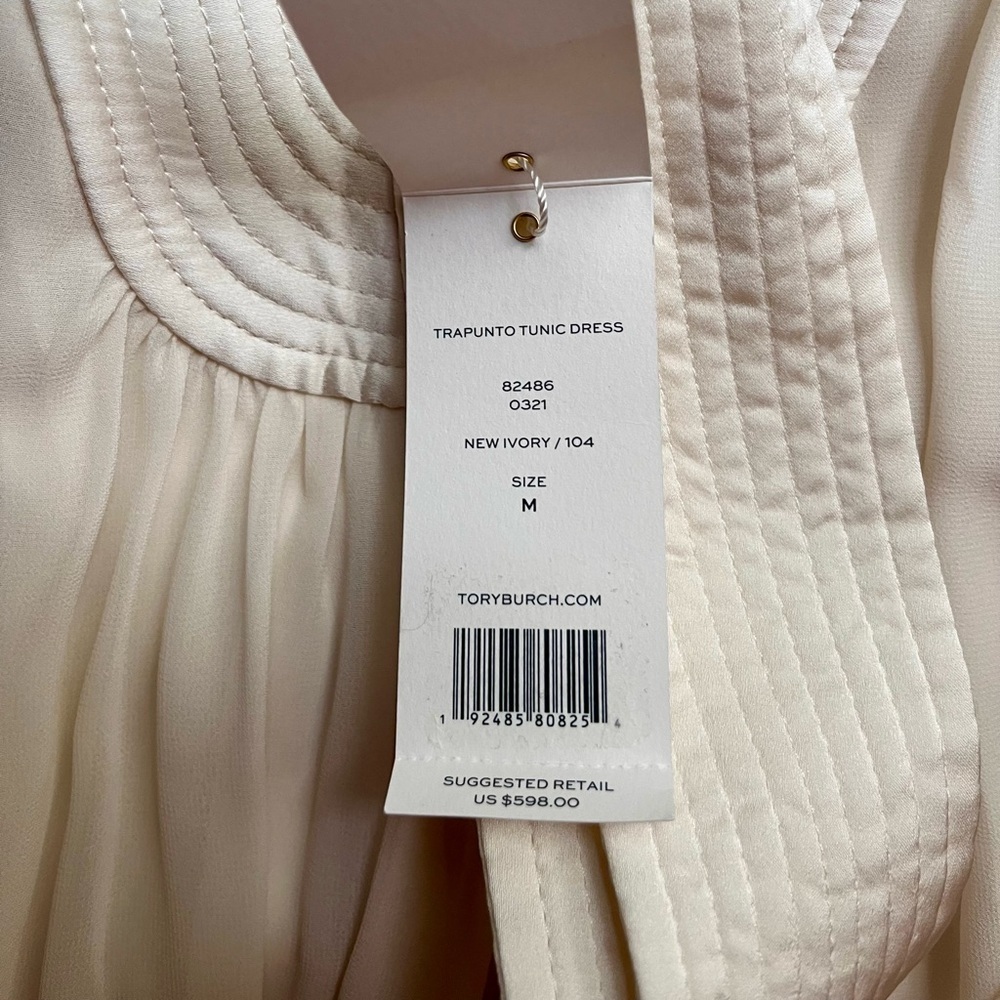 NWT Tory Burch Trapunto Tunic Dress in Ivory size Medium - Picture 8 of 13